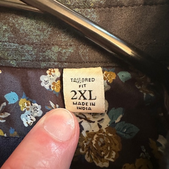 Robert Graham Size 2XL Modern Americana Button Down Floral Shirt Navy Light Blue - Picture 4 of 10